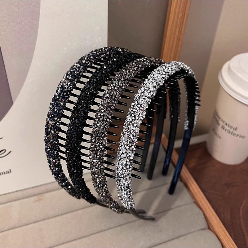 Băng đô cài tóc CHLINS có răng đính đá rhinestone chống trượt thời trang cho nữ