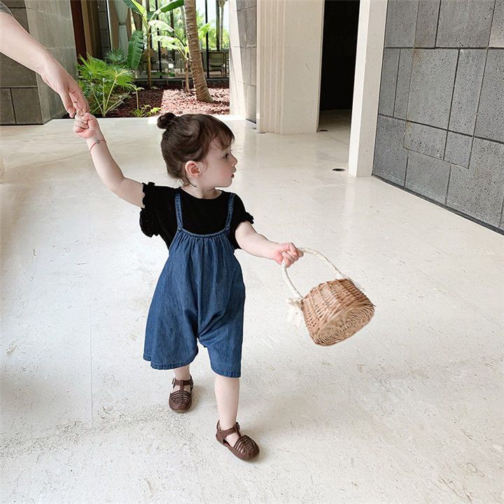 Quần Yếm Denim Mỏng Phong Cách Mới Mùa Hè 2023 Cho Bé Gái