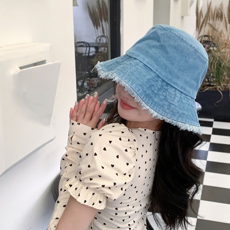 Nón Tai Bèo Denim Mỏng Che Nắng Dễ Phối Đồ Hợp Thời Trang