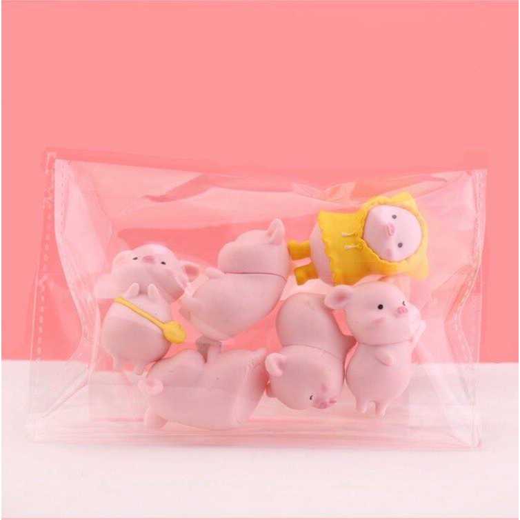 ​Mô Hình Tiểu Cảnh "Gia Đình Heo Dễ Thương" Trang Trí Sen Đá, Sân Vườn/ Chậu Cây, DYI, Terrarium