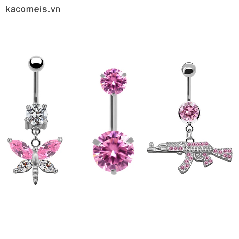 Khuyên Rốn Thép Không Gỉ Hình Trái Tim Xinh Xắn