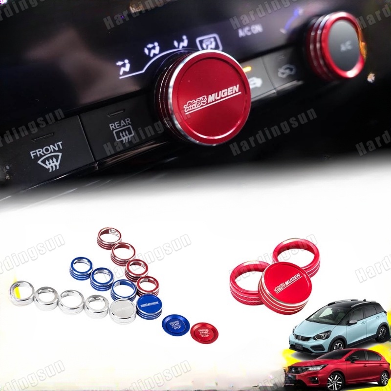 Vòng Dán Bảo Vệ Công Tắc Khởi Động Máy Lạnh Xe Hơi Honda City GN / Hatchback 2020-2022 Bằng Hợp Kim Nhôm