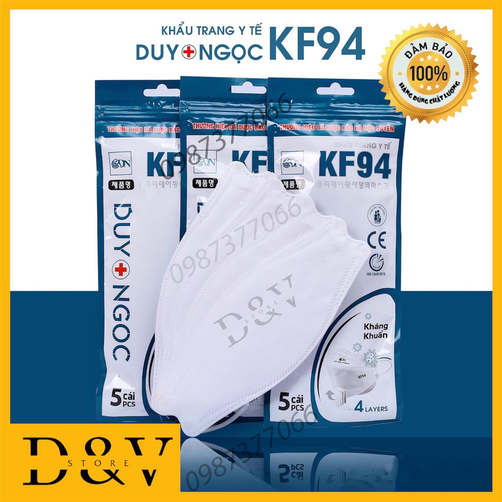 [Combo 50 cái] Khẩu trang y tế 4D Mask KF94 Duy Ngọc kiểu Hàn Quốc 4 lớp kháng khuẩn đạt tiêu chuẩn ISO khẩu trang y tế