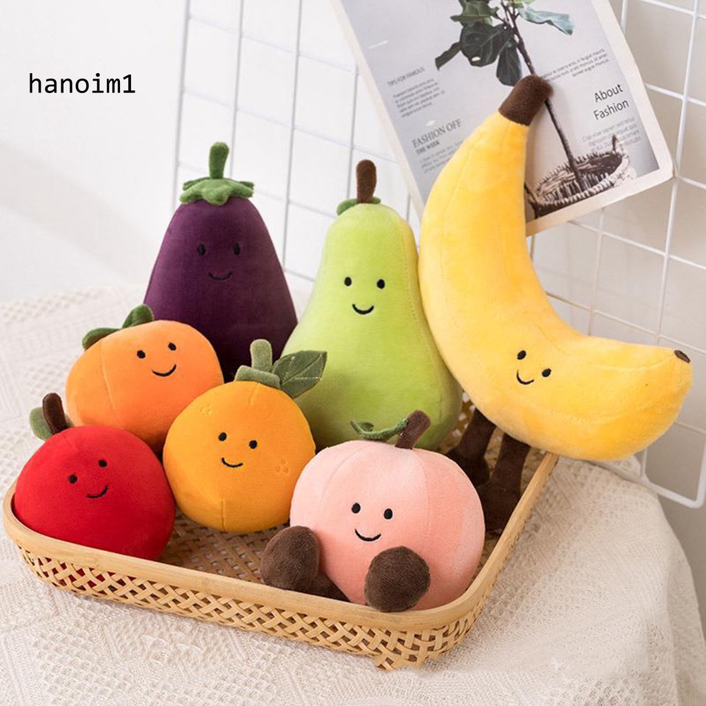 Ys2 trái cây đồ chơi sang trọng chuối đào lê đáng yêu cà tím búp bê hoạt hình plushies trang trí trái cây mềm nhồi bông búp bê bữa tiệc trang trí bàn nhà quà tặng sáng tạo