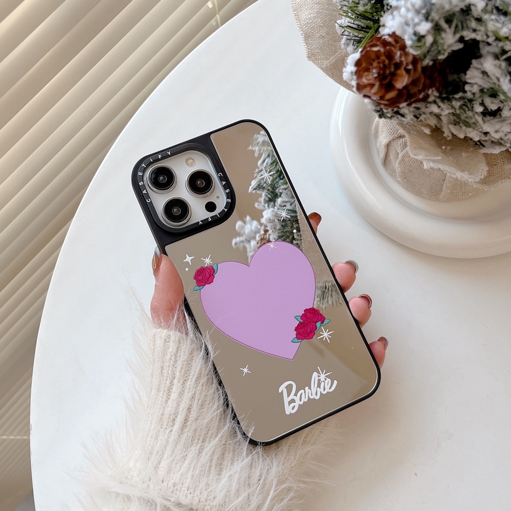 Barbie mirror casetify phone case cho iPhone 15 14 13 12 11 pro max plus, bìa cứng