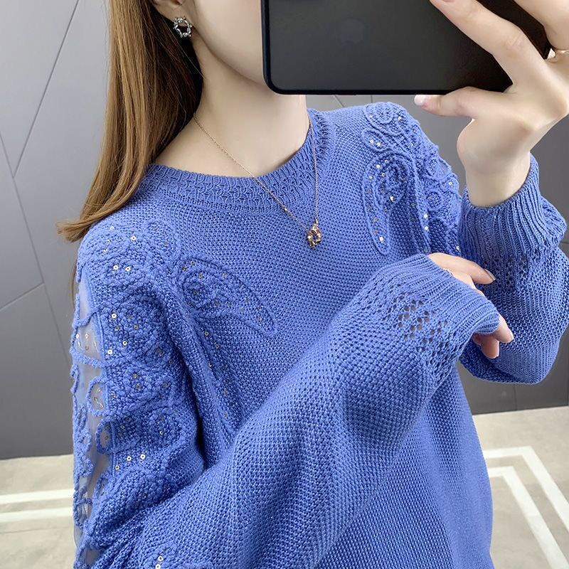 Áo Sweater / Áo Sweater / Áo Sweater Cổ Tròn / Lỗ Thời Trang Mùa Thu / Phong Cách Mới Cho Nữ
