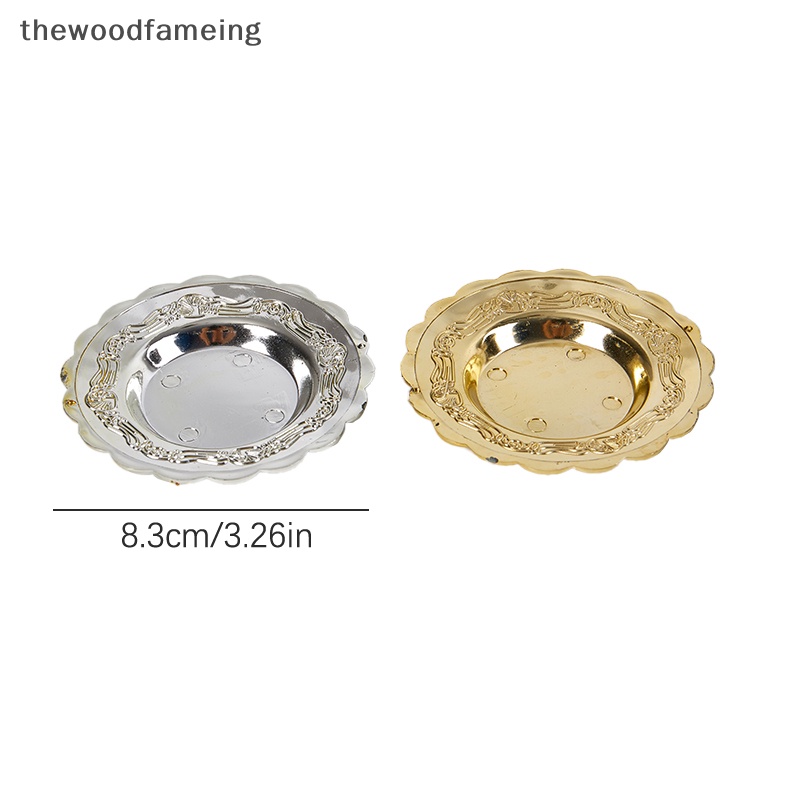 Thewoodfameing 10 cái lưu trữ vàng khay nhỏ bánh bạc đĩa trái cây trang sức trưng bày khay nhựa tiệc sushi đĩa cho trang trí nội thất en