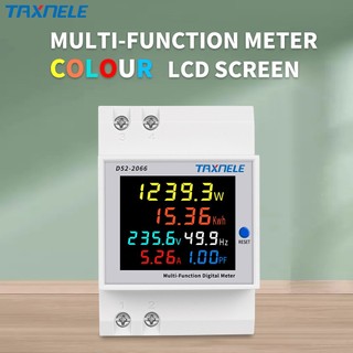 D52-2066 6in1 màn hình ac 110v 220v 100a điện áp dòng điện hệ số công suất kwh đồng hồ đo tần số năng lượng