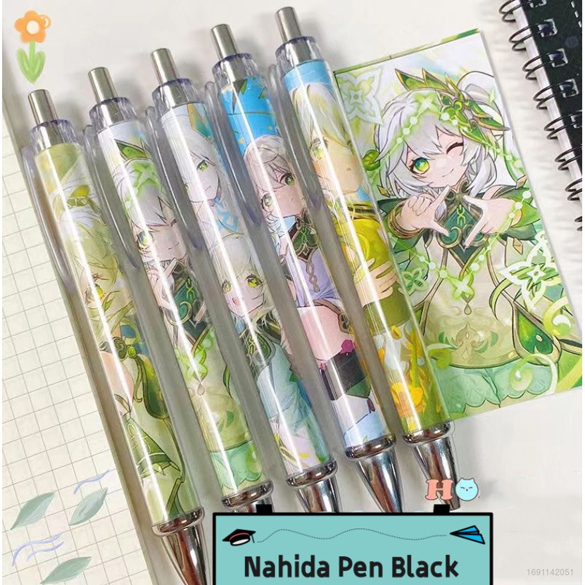 Anime genshin impact nahida ballpoint gel pen black 0.5mm văn phòng phẩm bút chì tự động cho học sinh quà tặng trường học cho trẻ em