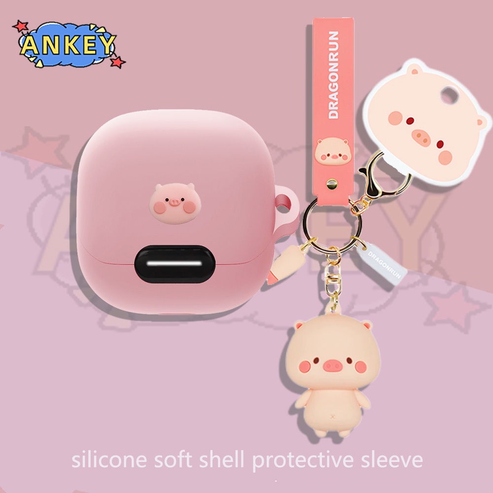 Ốp Vỏ Bảo Vệ Hộp Sạc Tai Nghe anker soundcore Lity 4 nc / Lility air 2 pro Bằng Silicon Mềm Hình Chú Heo Dễ Thương