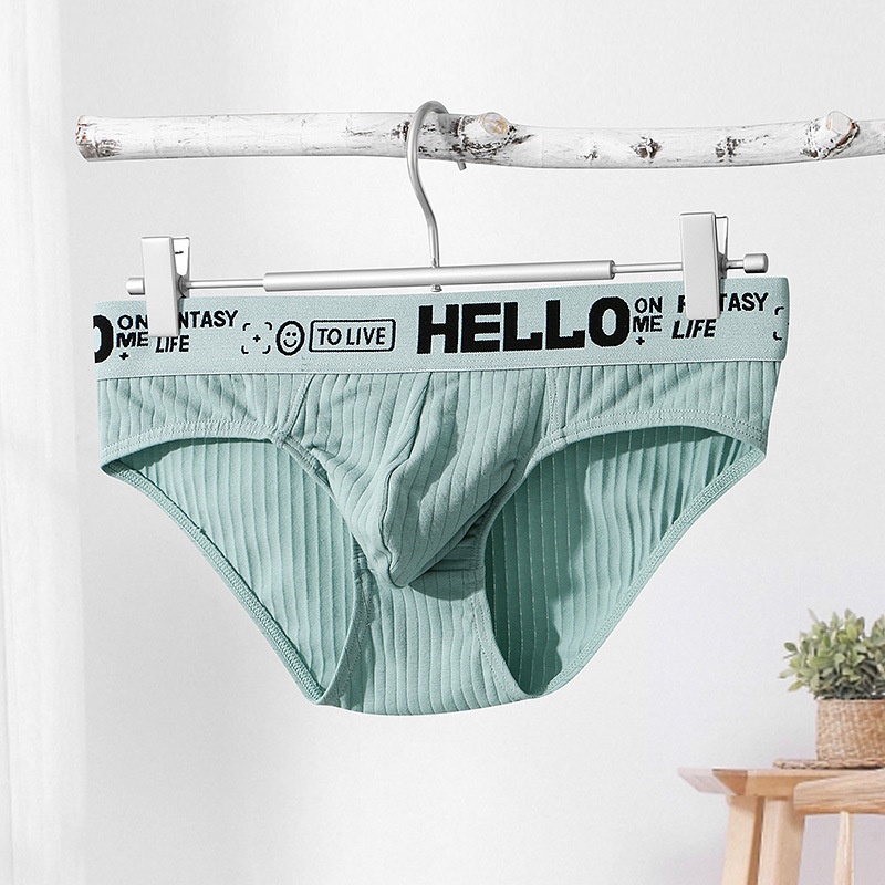 Quần Lót Ba Chiều 95% Cotton Lưng Vừa Màu Trơn Thoáng Khí Phong Cách Mới Cho Nam 306
