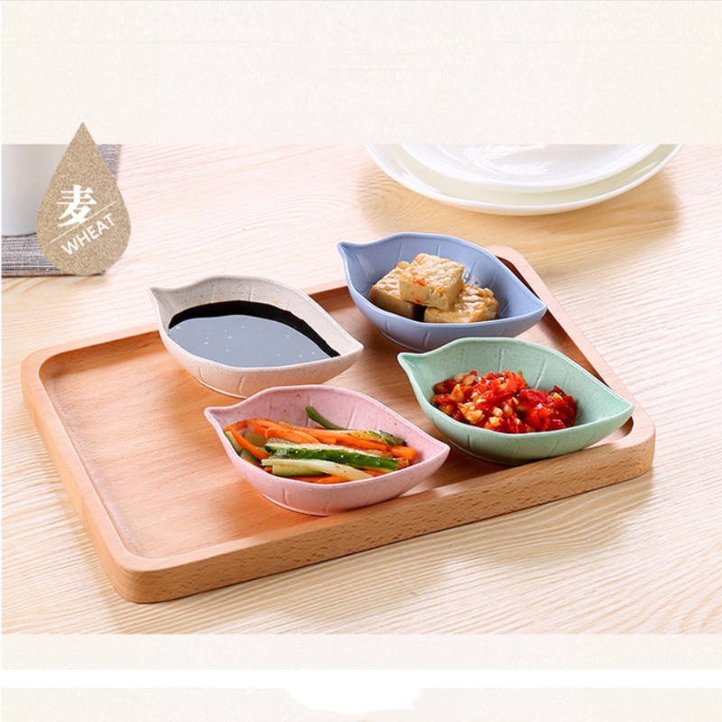 Chén đựng gia vị xinh hình chiếc lá lúa mạch xinh xắn bát nhựa-DREAM