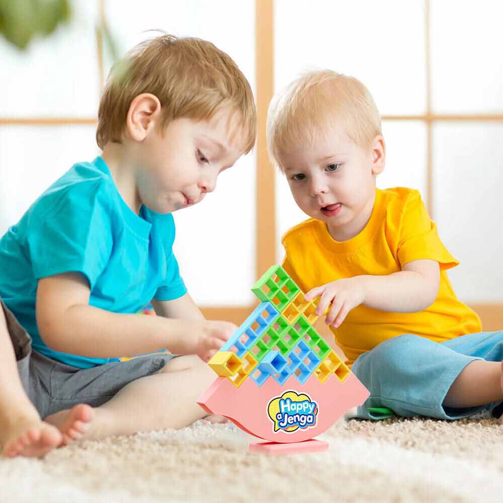 16Pcs Tetra Tower Game Stacking Blocks Balance Puzzle Assembly Bricks Kids Toys~