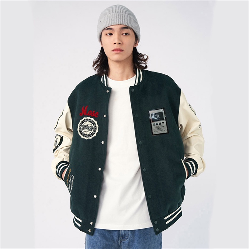 Mlb ny original unisex jacket áo khoác bóng chày áo khoác ngoài trời áo khoác trơn