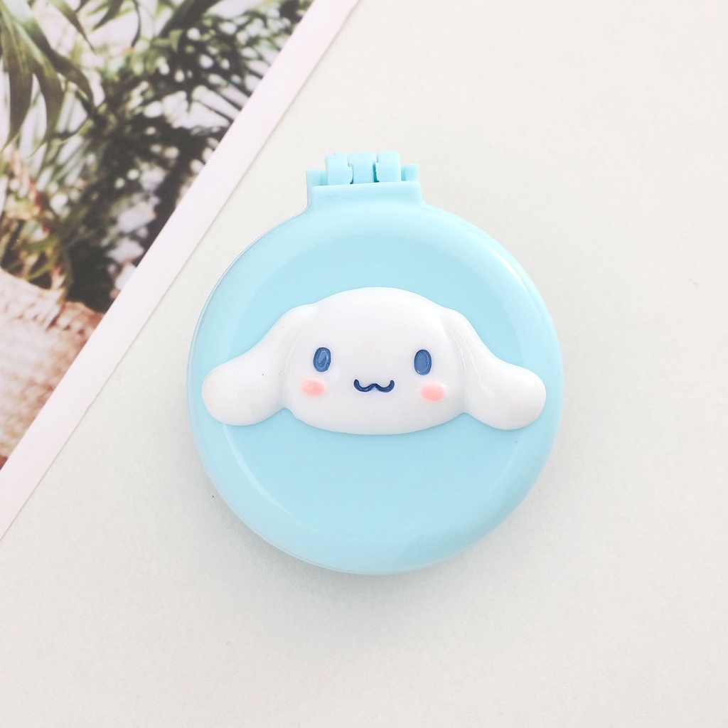 Sanrio Lược Chải Tóc Dạng Gập Tích Hợp Gương Trang Điểm Họa Tiết Hoạt Hình melody cinnamoroll Dễ Thương Tiện Dụng h0003