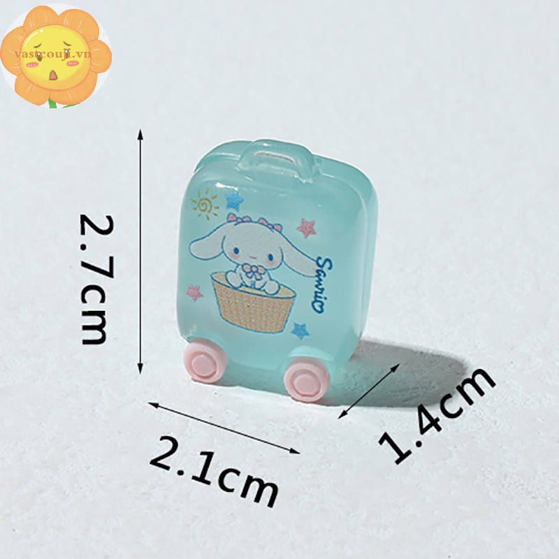 Vastji 1pc phim hoạt hình dễ thương mini vali phát sáng mô hình nhựa trang trí nhà búp bê phụ kiện vn