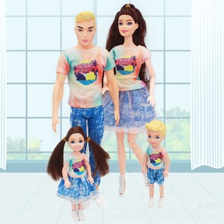 Bộ 4 búp bê gia đình kích thước 30cm 11 inch 1 / 6