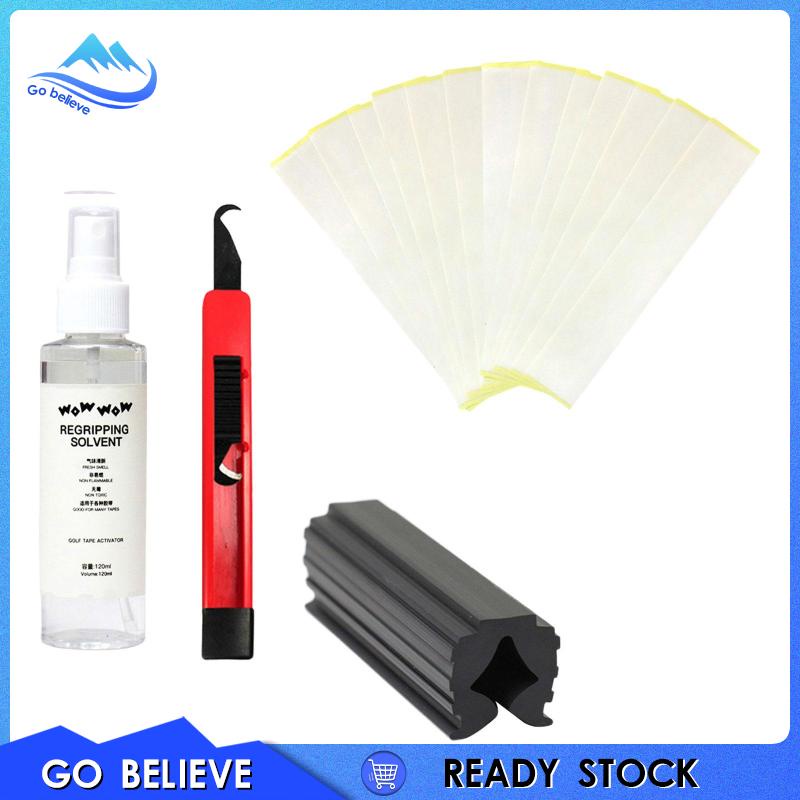 Bộ tay cầm câu lạc bộ chơi gôn thay thế nắp câu lạc bộ sửa chữa chất lượng chuyên nghiệp dung môi 15 grip tape strips tool set phụ kiện