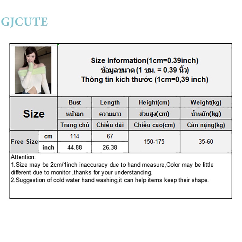 Gjcute Áo sweater Dài Tay Lệch Vai Phong Cách Thu Đông Mới Cho Nữ