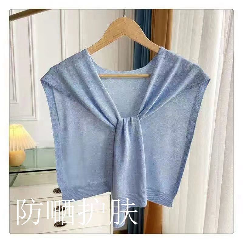 Khăn choàng dệt kim với vai phụ nữ trang trí bên ngoài cổ áo giả bảo vệ cổ mùa xuân khăn choàng ghi lê