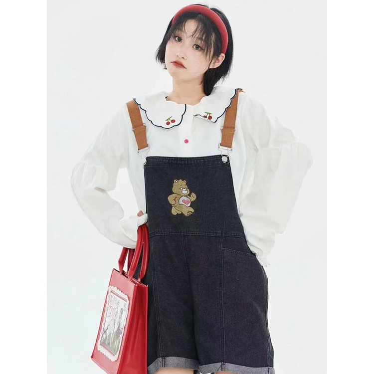 ((hàng Sẵn sàng) phiên bản hàn quốc quần jean nữ thời trang 2023 mùa hè phong cách mới quần short jumpsuit mỏng kiểu dáng rộng rãi | BigBuy360 - bigbuy360.vn