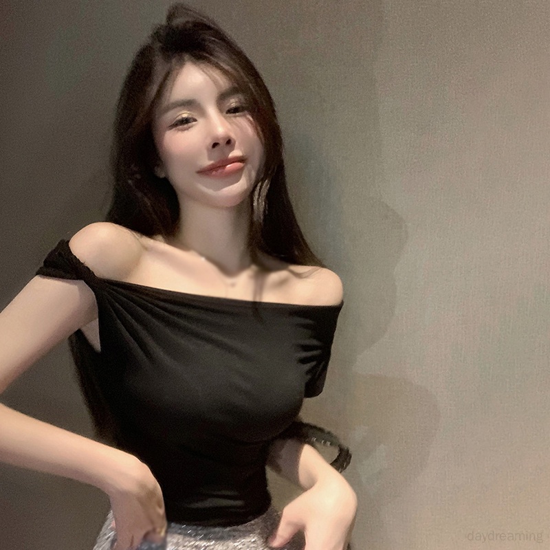 Nữ croptop ngắn tay thiết kế baby tee màu ngắn phong cách không thường xuyên t-shirt