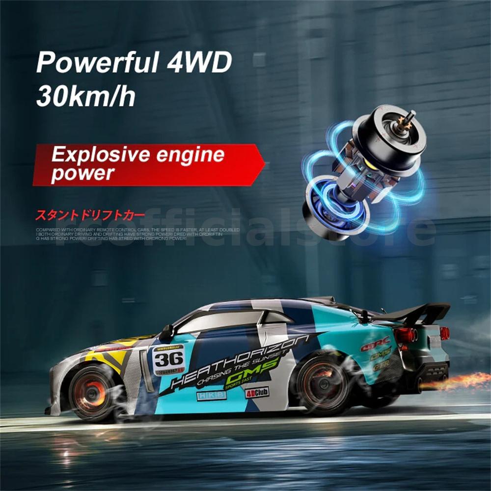 4drc h4 rtr 1/16 2.4g 4wd 30km / h rc car drift led light tốc độ cao đua xe off-road xe đóng thế tất cả các đồ chơi địa hình