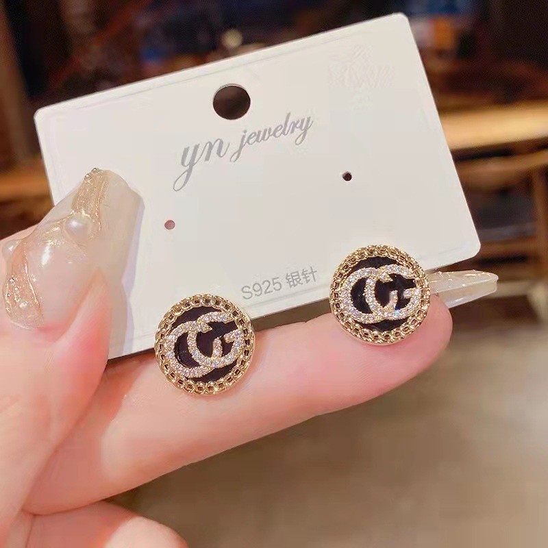 Bông Tai Mạ Bạc 925 Hình Vuông Đính Đá Thời Trang Cho Nữ