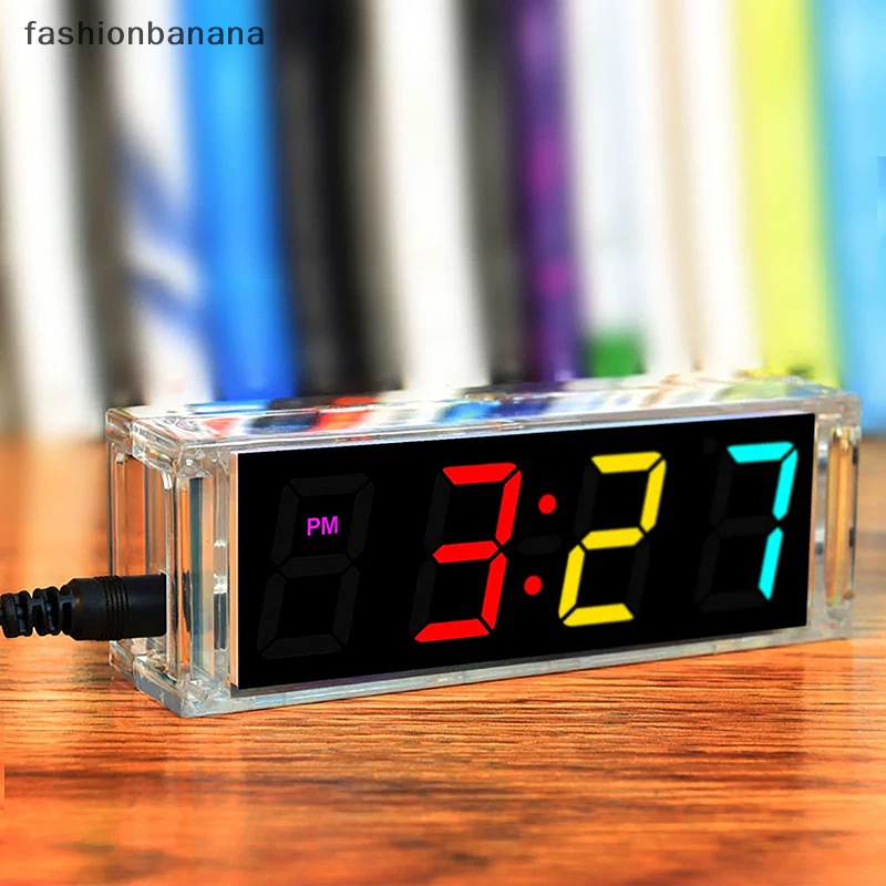 Fashionbanana 1pc diy clock kit digitaltube nhiệt độ báo động tuần hiển thị 51 mcu ds1302 diy electronic kit hàn subjest assembly tyu