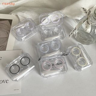 Hộp đựng kính áp tròng mini clear hộp đựng kính áp tròng di động ngâm hộp đựng kính áp tròng cho phụ nữ bộ hộp đựng kính áp tròng cho nhà du lịch