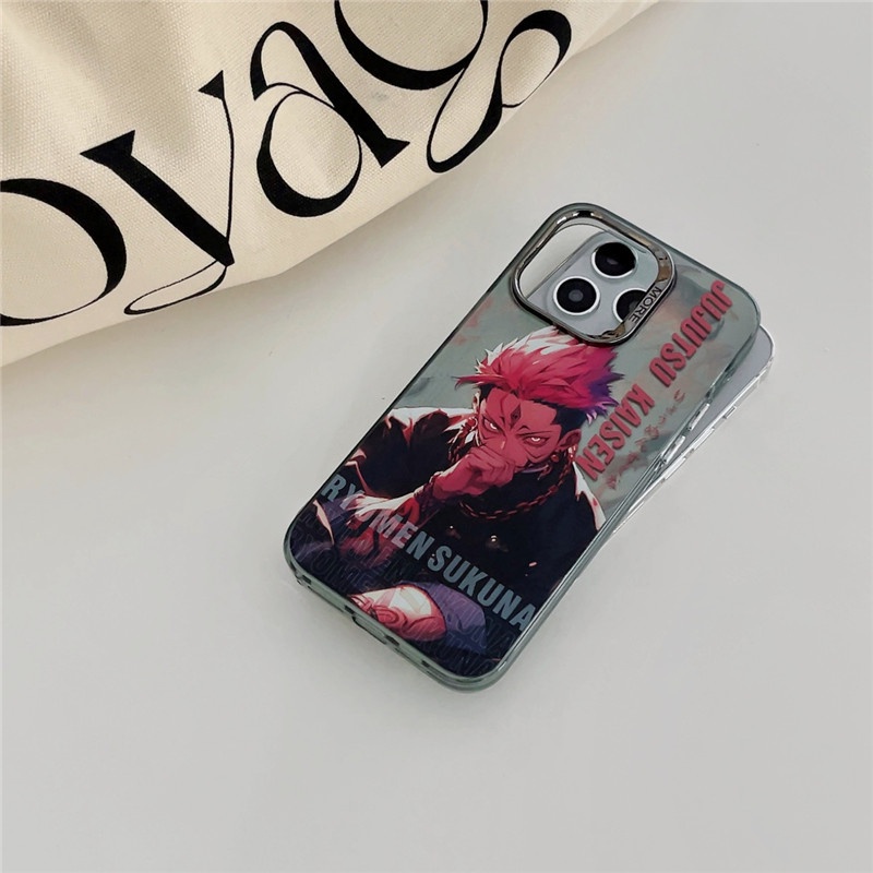 Color-plated nhật bản anime jujutsu kaisen cartoon phone case cho iphone 11 14 13 12 pro max cover
