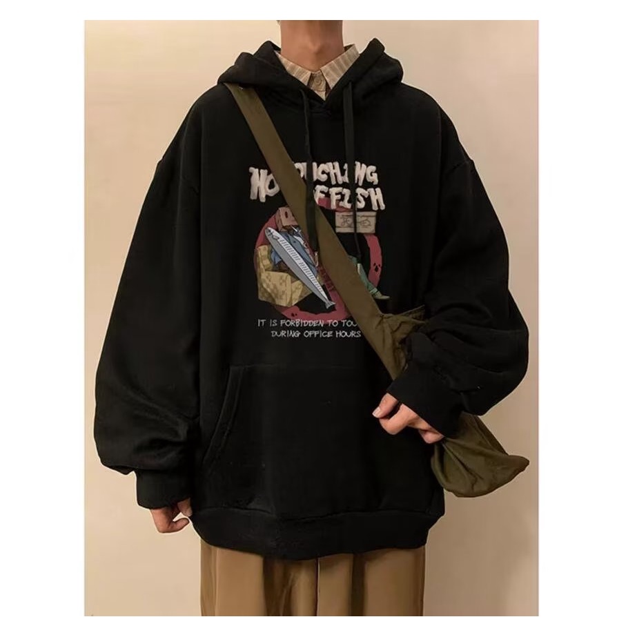 Mới Áo Hoodie Dáng Rộng Thời Trang Thu Đông Phong Cách retro
