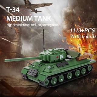 Đồ chơi lắp ráp mô hình xe tăng t-34 soviet medium tank 1113pcs quan guan 100063