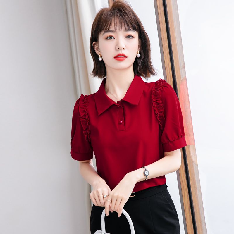 Áo sơ mi nữ ren voan skinny blouse