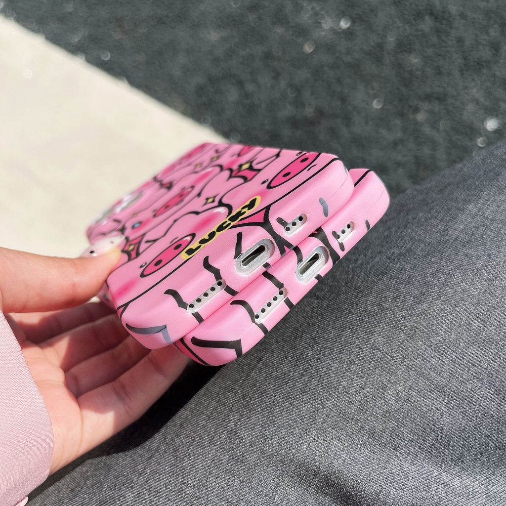 Ốp Điện Thoại Màu Hồng Họa Tiết Chú Heo Dễ Thương Dành Cho Iphone 14 Pro max 13 12 / 11