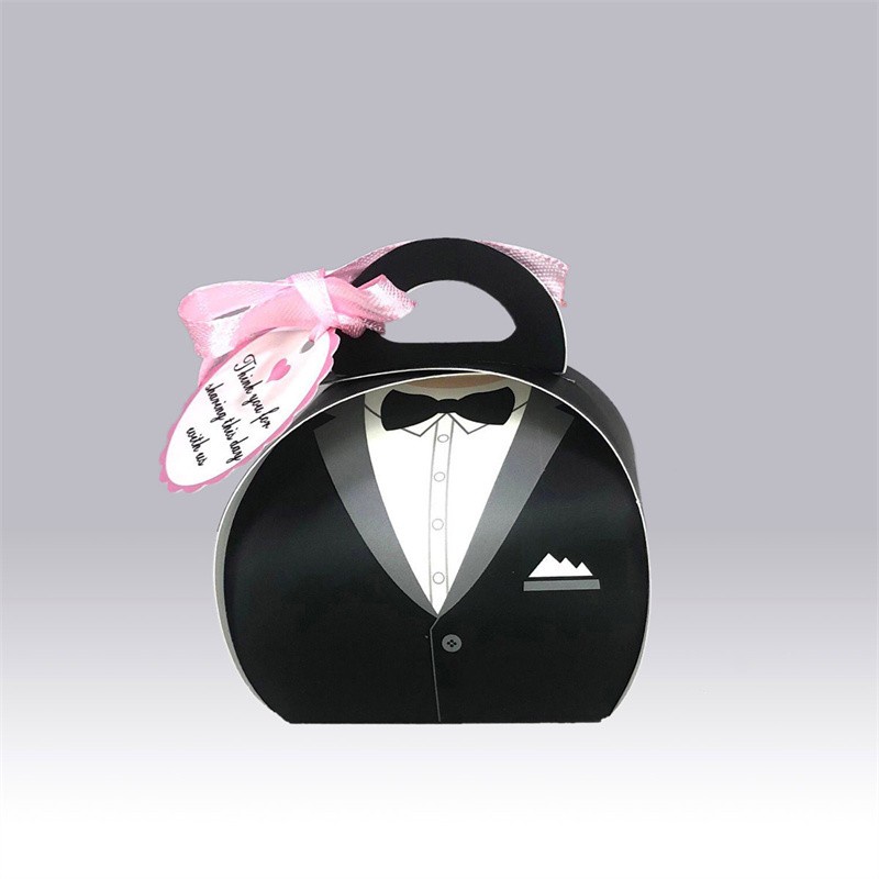 Bộ 50 Hộp Kẹo Cưới Kích Thước 6.5X6.5X 8cm Hình Cô Dâu Chú Rể