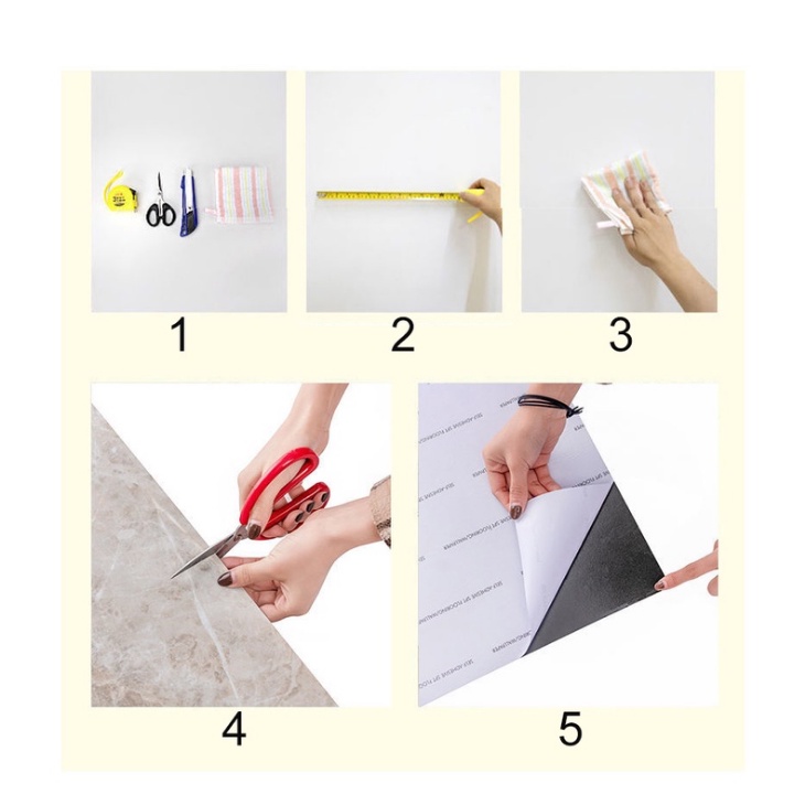 Miếng Dán Sàn Nhà Bằng PVC Chống Nước Không Phai Họa Tiết Cẩm Thạch