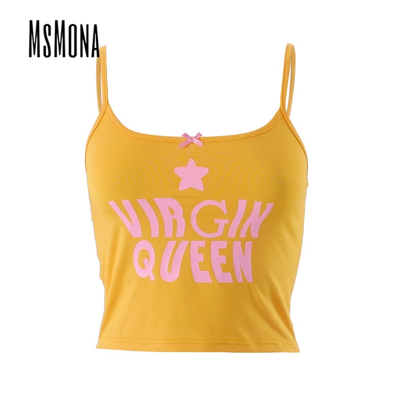 Áo Tank Top Ôm Dáng In Chữ Phối Màu Tương Phản Thời Trang 2023 Quyến Rũ Cho Nữ