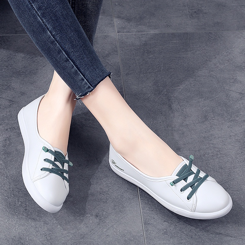 Giày Thể Thao Da Phong Cách Hàn Quốc Năng Động Trẻ Trung Dành Cho Nữ