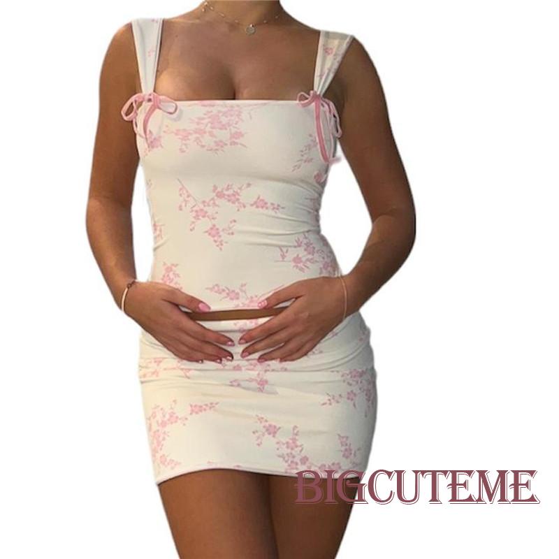 [] - Áo Tank Top Thắt Nơ Dễ Thương Mỏng Vừa Vặn Phong Cách Retro Đường Phố Hàn Quốc Y2k