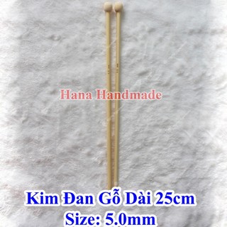 Kim đan len gỗ 25cm thẳng 18k/cặp