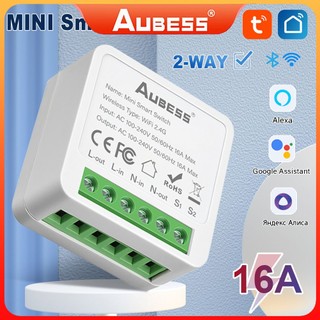 Công tắc thông minh 16a điều khiển từ xa qua điện thoại có wifi, tuya/smart life app aubessstore