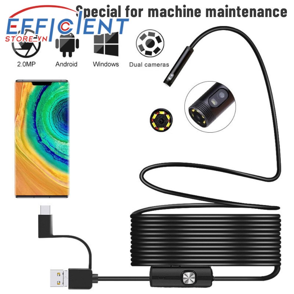 Ống Soi Nội Soi Android 3 Trong 1 Usb/Micro Usb/Type-C 5.5Mm 7Mm Camera Kiểm Tra Chống Nước Cho Điện Thoại Thông Minh Hiệu Quả. Store Vn