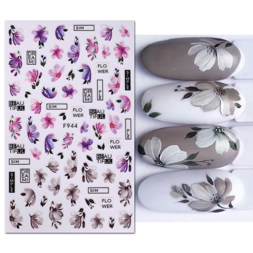 Miếng Dán Trang Trí Móng Tay 3D Nhiều Màu Sắc Thời Trang