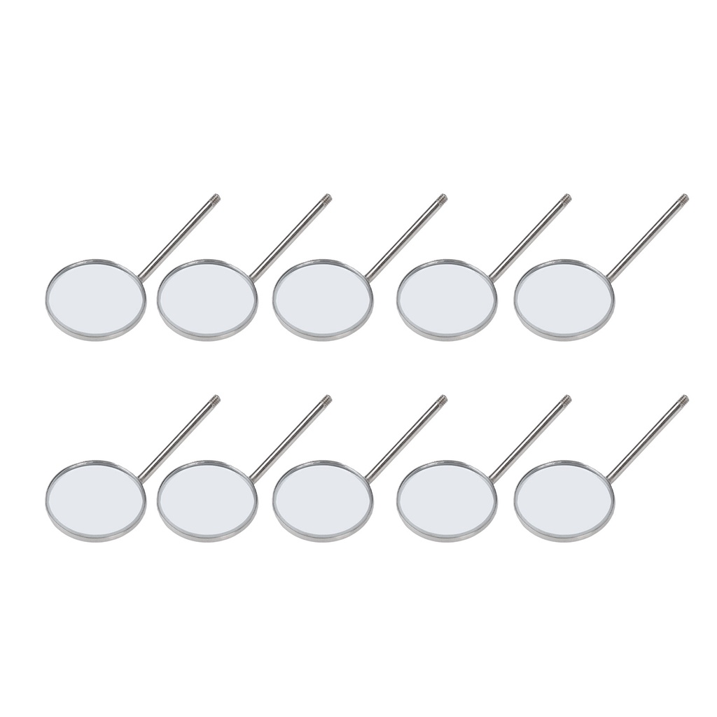 Set 10 Gương Nha Khoa Bằng Thép Không Gỉ Có Tay Cầm Phản Chiếu
