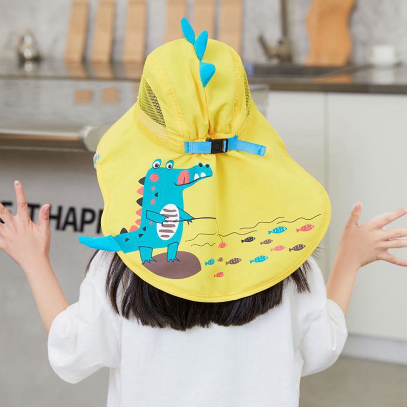 Mũ Vành Tròn Chống Tia UV In Hình Kỳ Lân Dễ Thương Cho Bé Gái