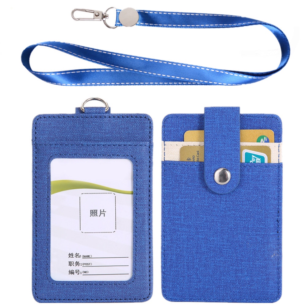 Giá Đỡ Thẻ id Bằng Da pu Dọc Kèm 1 Ngăn Đựng Thẻ Có Thể Tháo Rời Cho Giáo Viên / Bác Sĩ / Y Tá / Văn Phòng