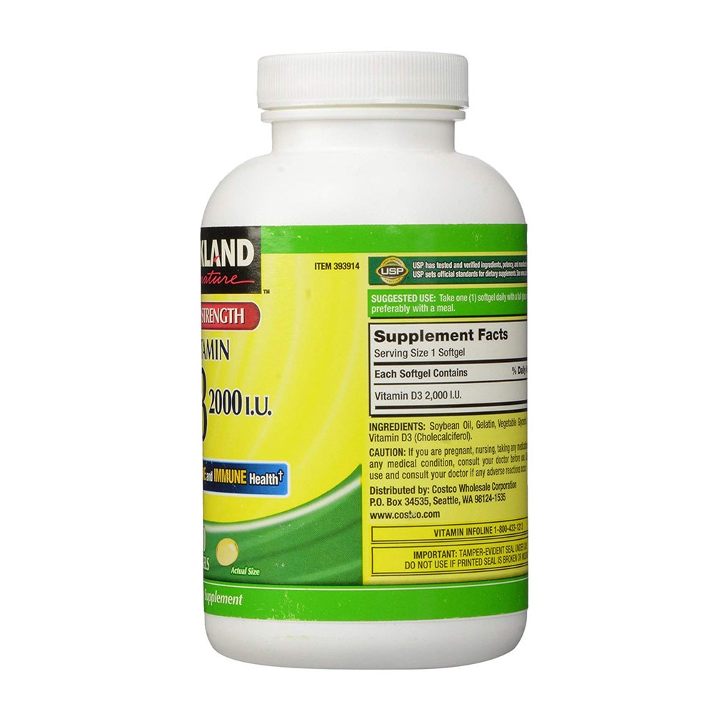 Vitamin D3 50 Mcg  Kirkland Signature - 600 Viên