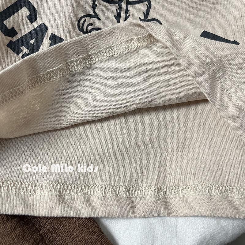 Áo Thun 100% Cotton Tay Ngắn Dáng Rộng Phong Cách Hàn Quốc Thời Trang Mùa Hè Cho Bé