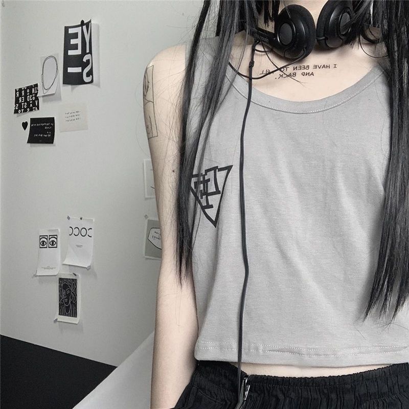 Jiashucheng Áo Croptop Thể Thao Không Tay Dáng Ngắn Rộng Thời Trang Mùa Hè Cho Nữ